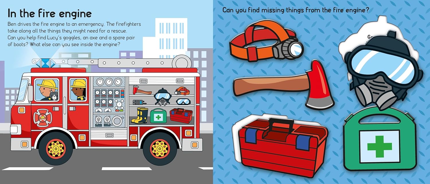 Priddy Books: Let's Pretend Sets -  Firefighter (Book and Puzzle) - Priddy Books: مجموعات هيا نتظاهر - رجل الإطفاء (كتاب وأحجية)