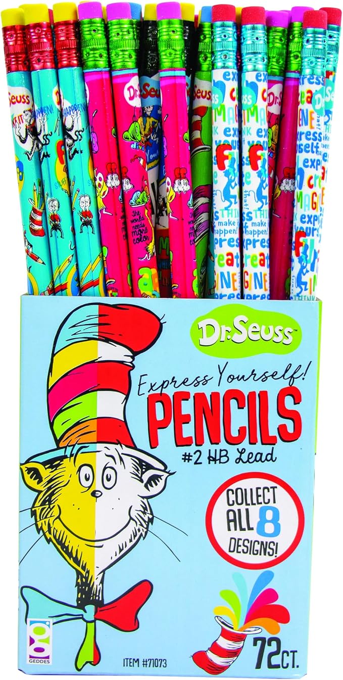 Dr Seuss Express Yourself  - Pack of 8 Assorted Pencils