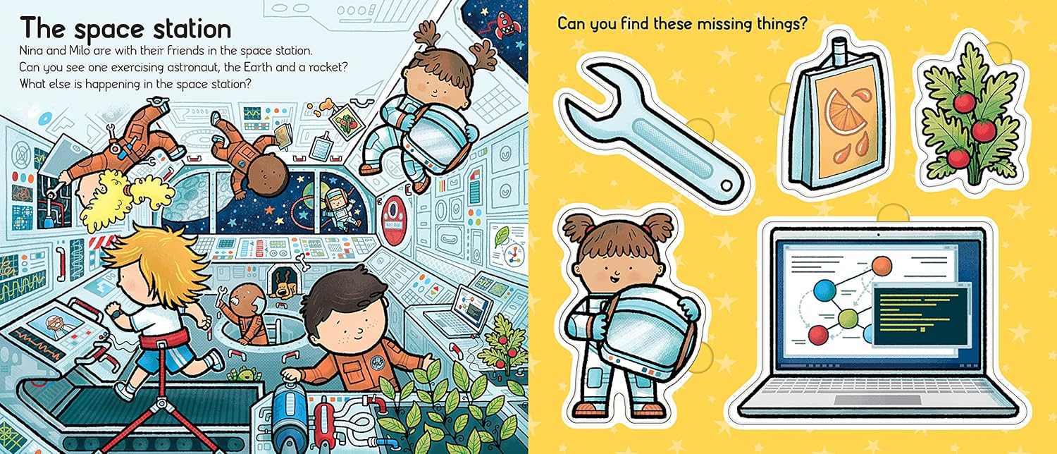 Priddy Books: Let's Pretend Astronaut - Book and Puzzle - Priddy Books: هيا نتظاهر بأننا روّاد فضاء - كتاب وأحجية