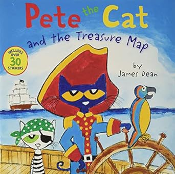 Pete the Cat - and the Treasure Map (Includes Over 30 Stickers!) - بيت القطة وموسيقى البلوز وقت النوم