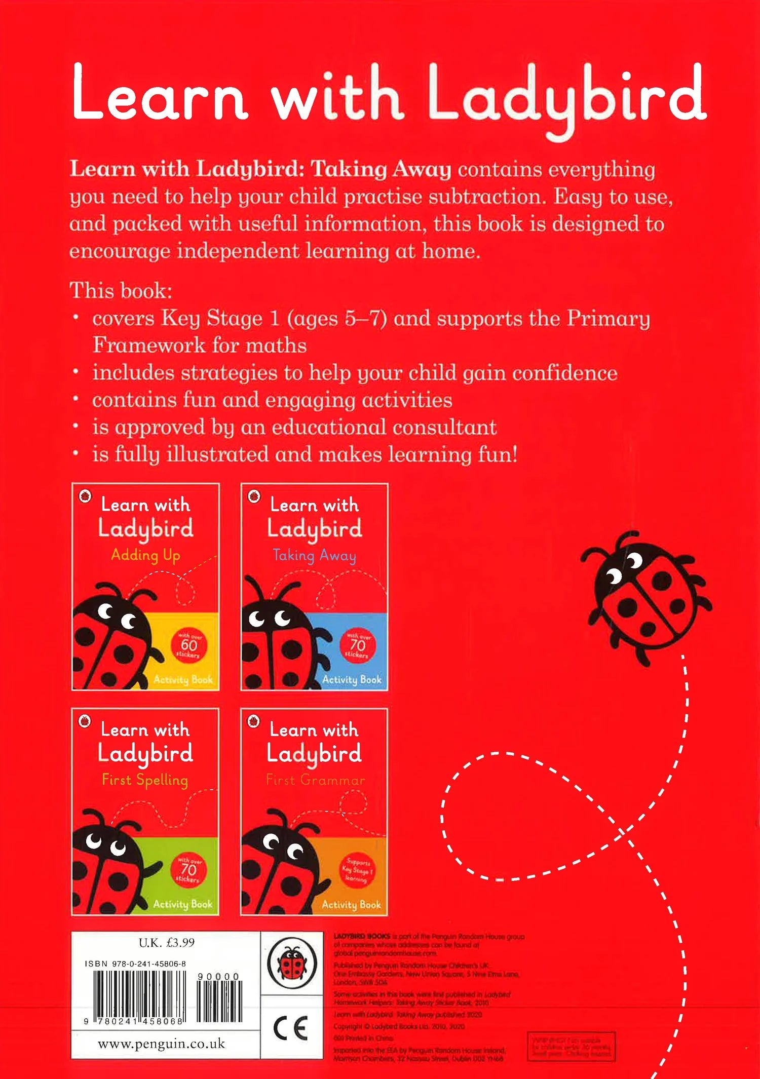 Learn With Ladybird: Taking Away Activity Book - تعلم مع الدعسوقة: أخذ كتاب الأنشطة بعيدًا