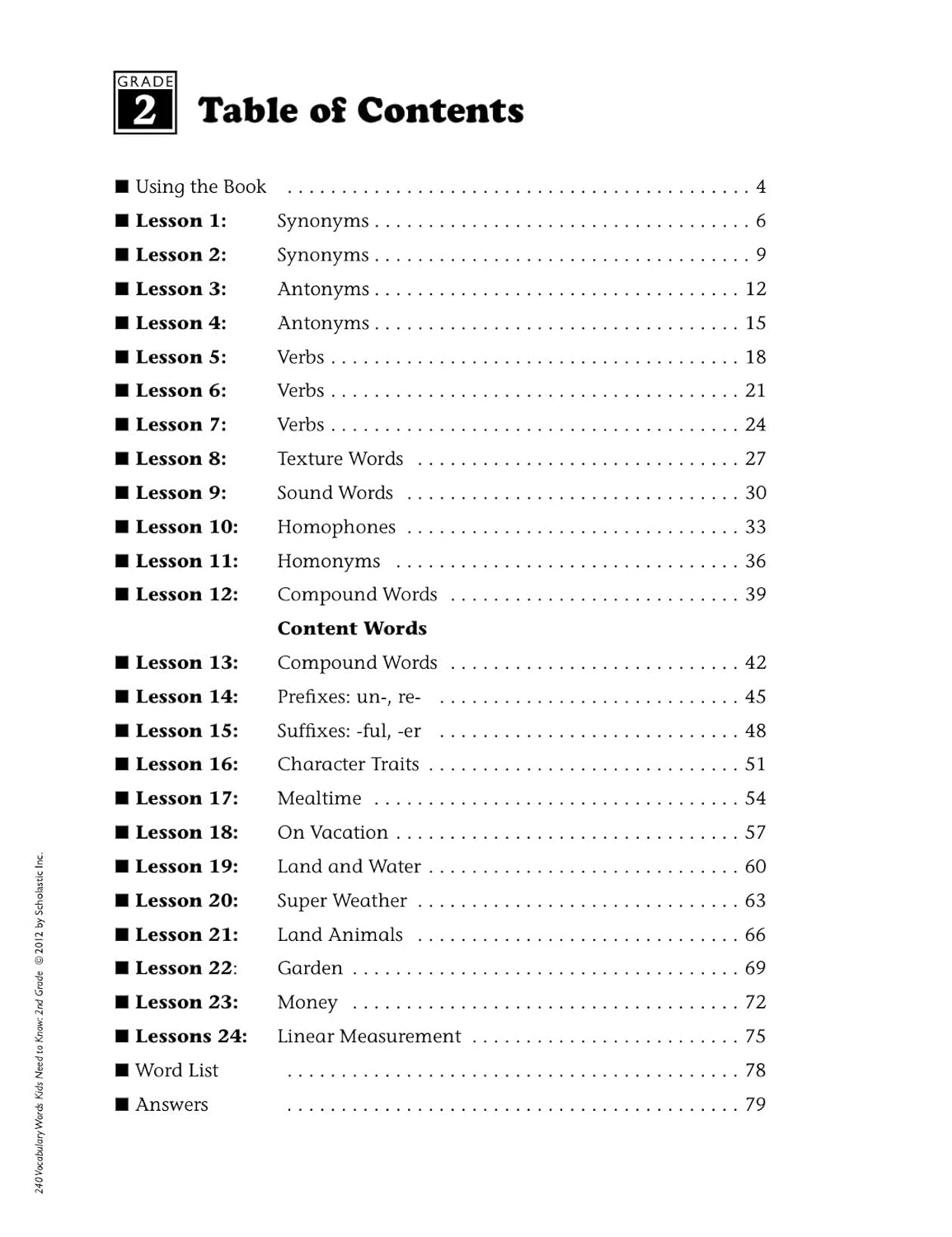 Scholastic Teaching Resources - 240 Vocabulary Words Kids Need to Know - Grade 2