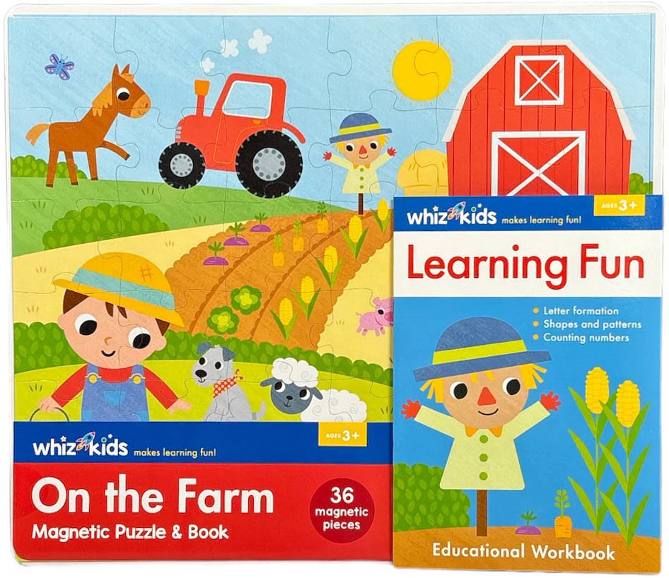 Whiz Kids Magnetic Puzzle & Book - On the Farm