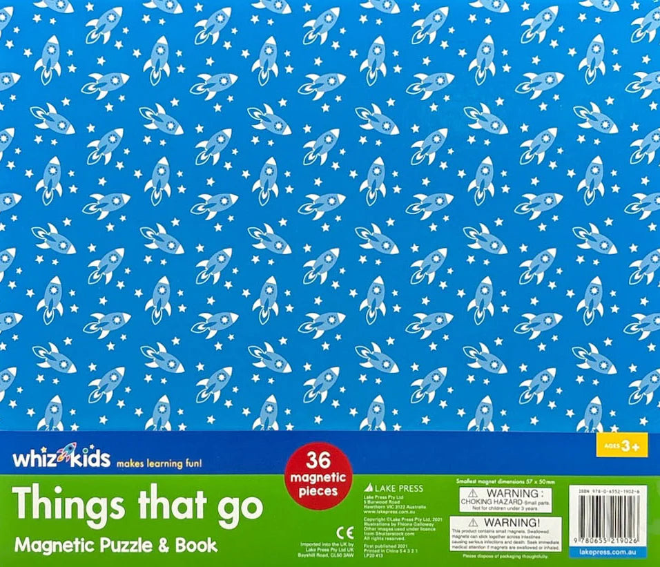 Whiz Kids Magnetic Puzzle & Book - Things that go