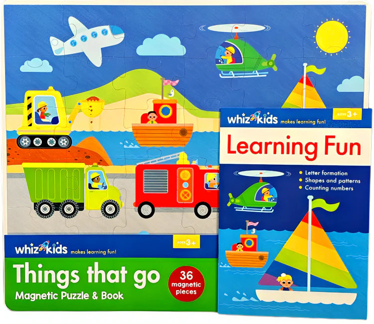Whiz Kids Magnetic Puzzle & Book - Things that go