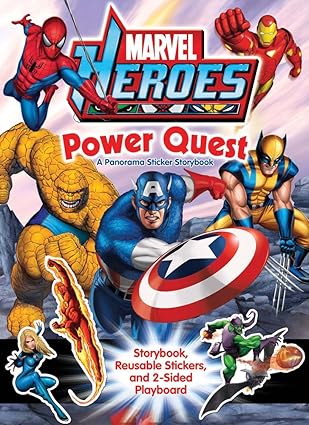 Marvel Heroes: Power Quest - A Panorama Sticker Storybook - ملصق مارفل أفنجرز انفجر أكثر من 1000 ملصق