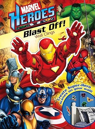 Marvel Heroes: Wall Clings - Blast Off - Sticker Wall - ملصق مارفل أفنجرز انفجر أكثر من 1000 ملصق