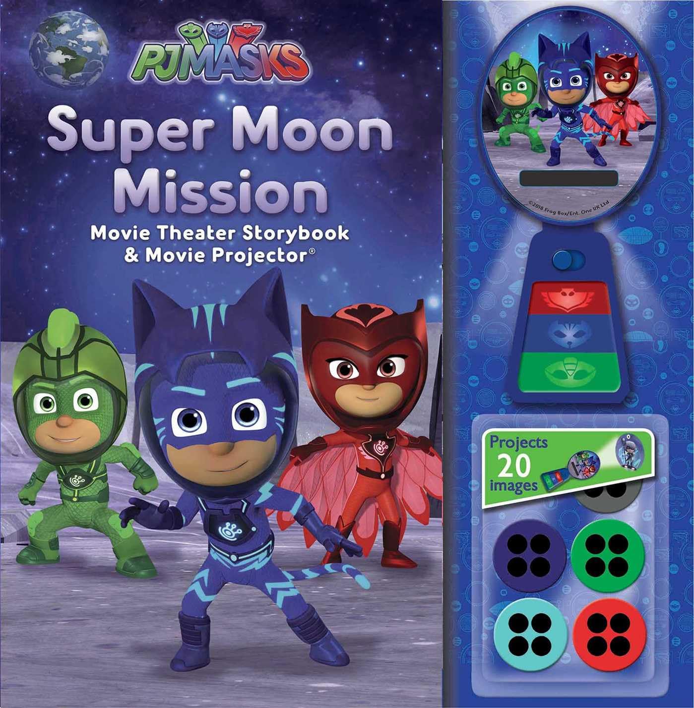 PJ Masks: Super Moon Mission Movie Theater Storybook & Movie Projector - PJ Masks: مهمة القمر الخارق كتاب القصص السينمائي وجهاز عرض الأفلام