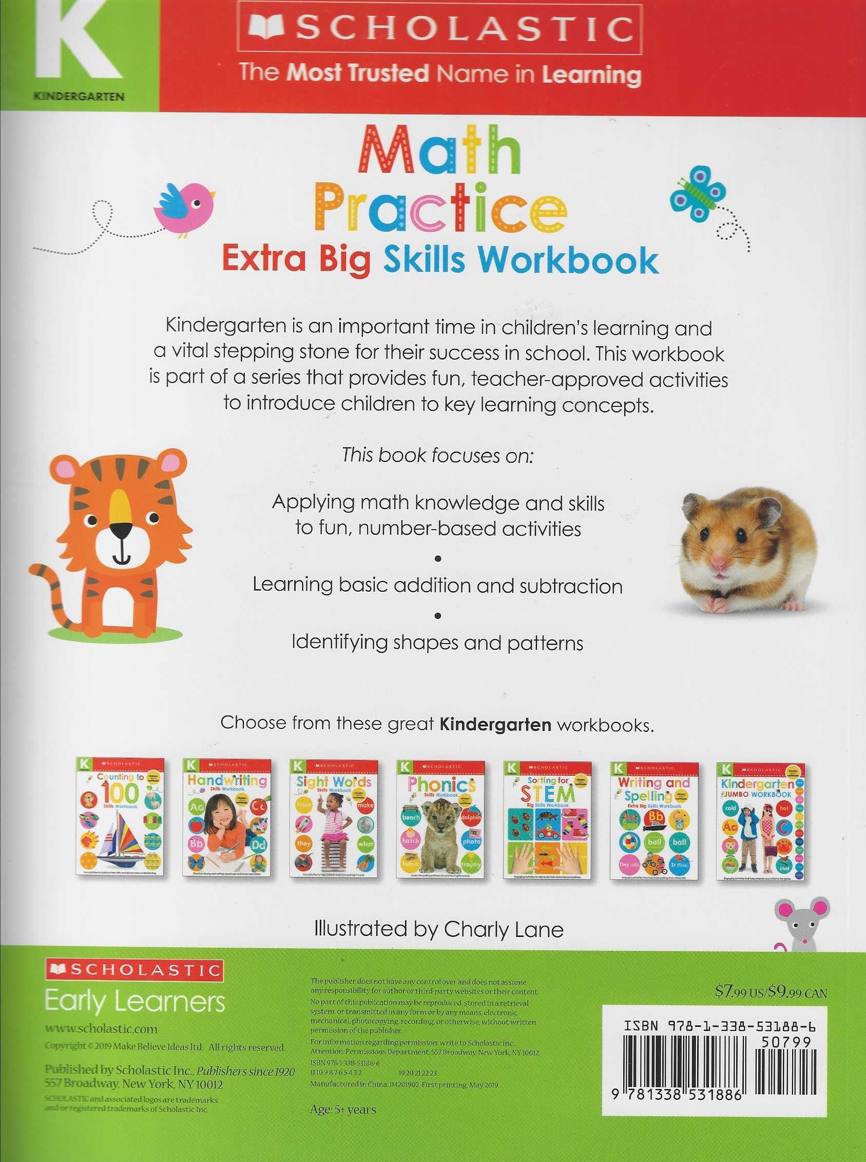 Scholastic Early Learners - Extra Big Skills Workbook - Math Practice Kindergarten Workbook - Scholastic Early Learners - كتاب مهارات كبيرة إضافية - كتاب تدريب رياضيات لمرحلة رياض الأطفال