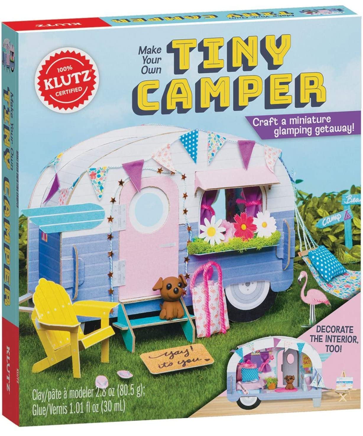 Klutz: Make Your Own Tiny Camper - Craft a miniature glamping getaway! - Book & Activity Kit - Klutz: اصنع بنفسك عربة تخييم صغيرة - اصنع مخيمًا مصغرًا فاخرًا! - كتاب ومجموعة أنشطة