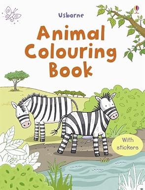Animal Colouring Book with Stickers - كتاب تلوين الألوان الأول