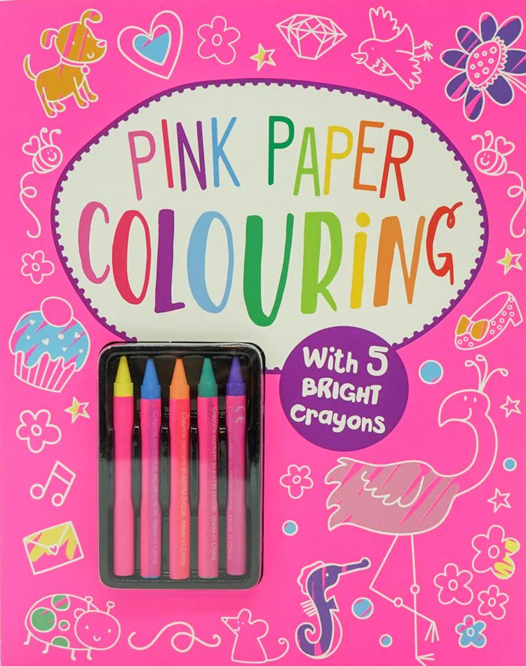 Pink Paper Colouring W/ Crayon - تلوين ورقة وردية مع أقلام تلوين