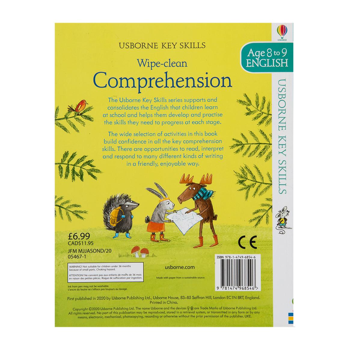 Usborne Key Skills - Wipe-Clean Comprehension Age 8to9 - Spectrawide Bookstore