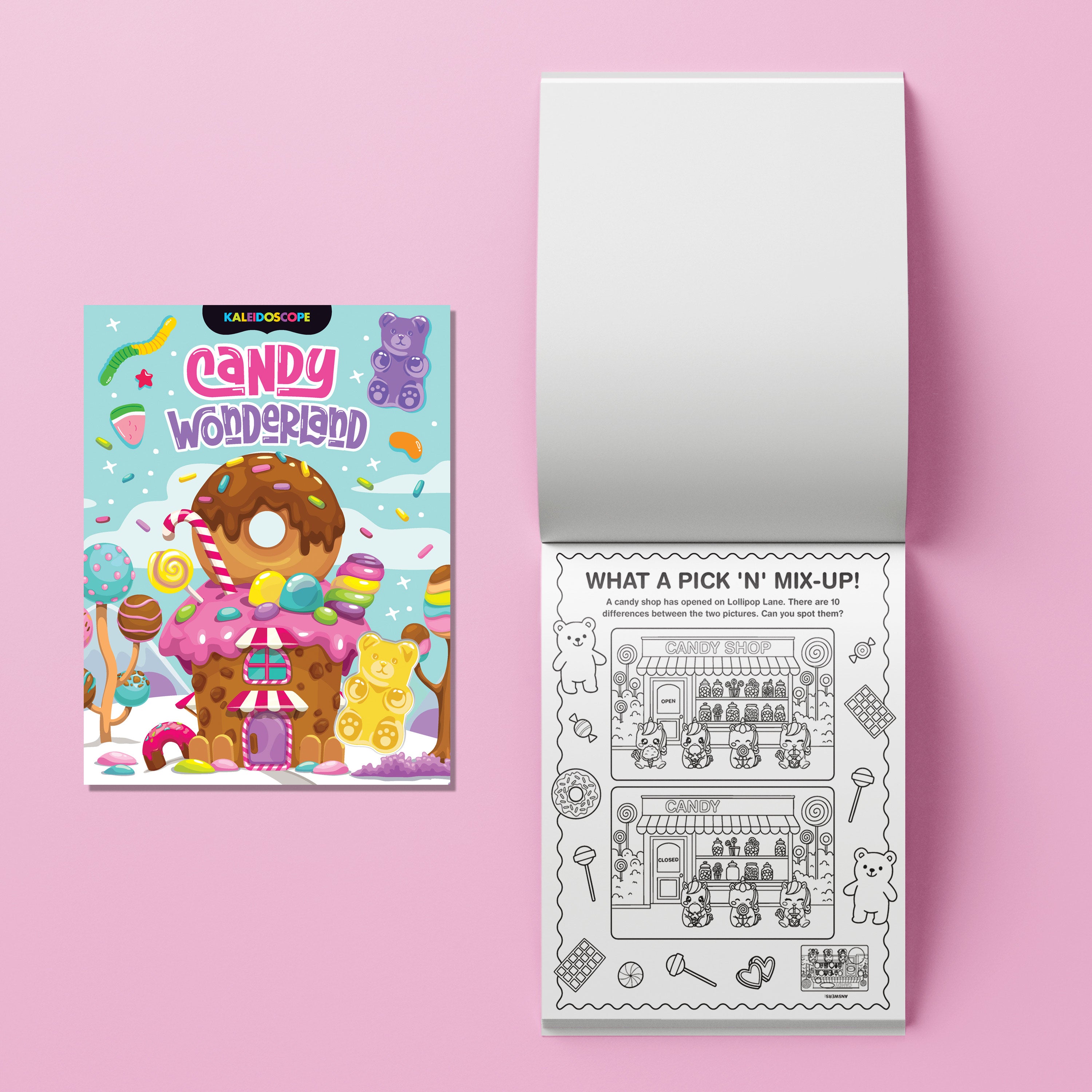 Kaleidoscope Colouring Kit: Candy Wonderland تلوين الروبوتات والسيارات والديناصورات: مجموعة صندوق (مع أقلام تلوين متغيرة الألوان)