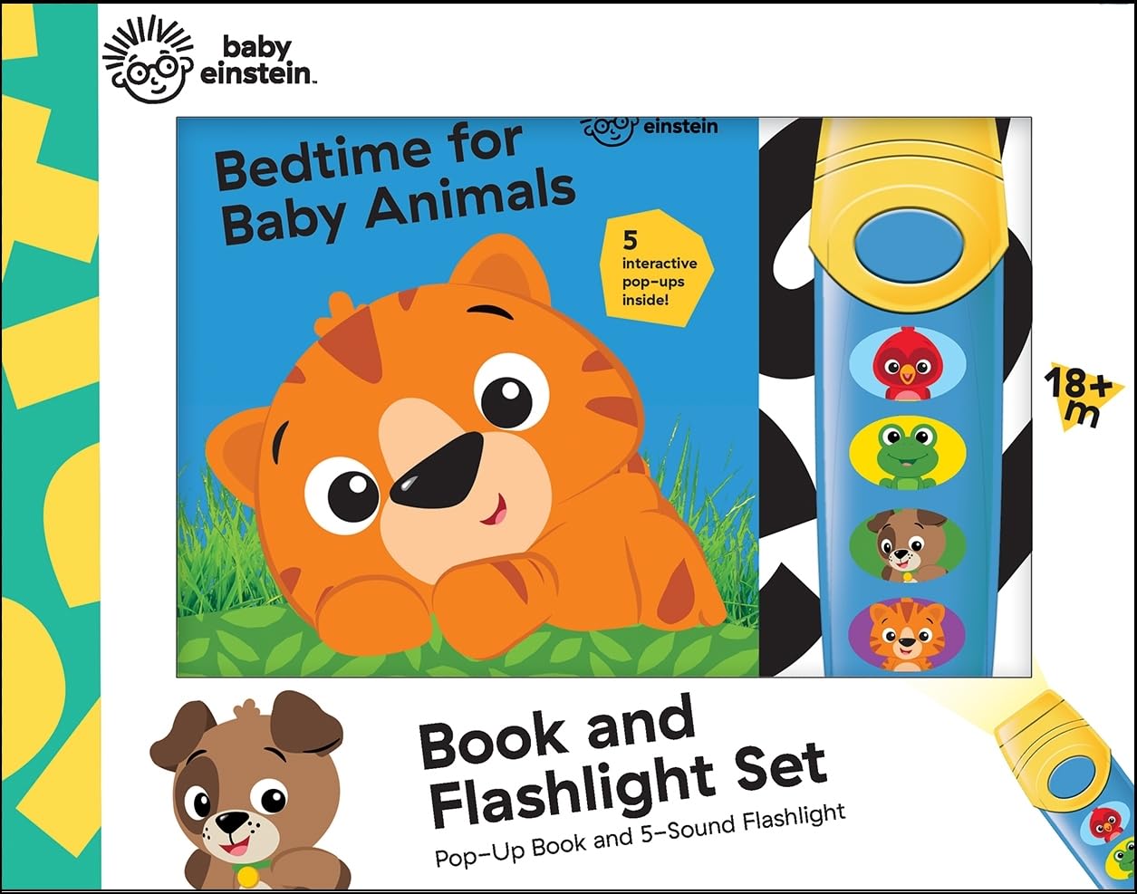 Baby Einstein: Bedtime for Baby Animals - Pop-up Book & Flashlight Set - Play-a-sound - بيبي آينشتاين: وقت النوم لصغار الحيوانات - كتاب مجسّم ومصباح يدوي - تشغيل الصوت