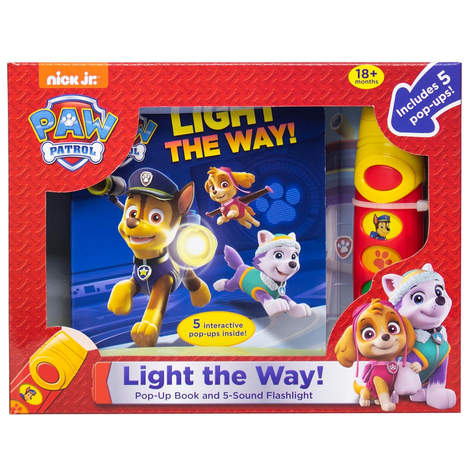 Paw Patrol: Light the way - Pop-Up book and Sound Flashlight Box set - Paw Patrol: Light the way - كتاب منبثق ومجموعة صندوق مصباح يدوي مزود بالصوت