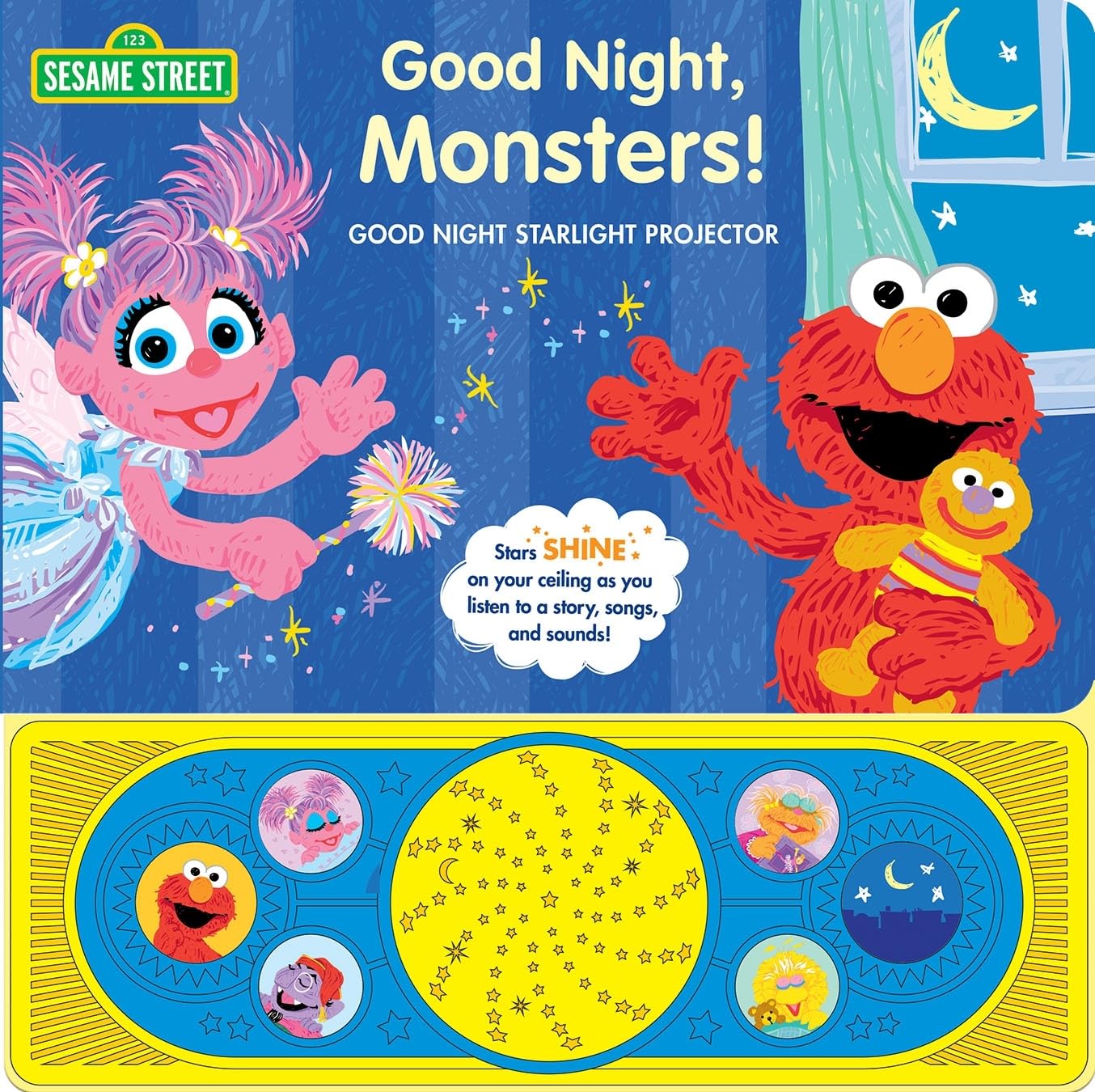 Sesame Street: Good Night, Monsters! Good Night Starlight Projector - Sound Book - شارع سمسم: تصبحون على خير، أيها الوحوش! جهاز عرض النجوم الليلي - كتاب صوتي
