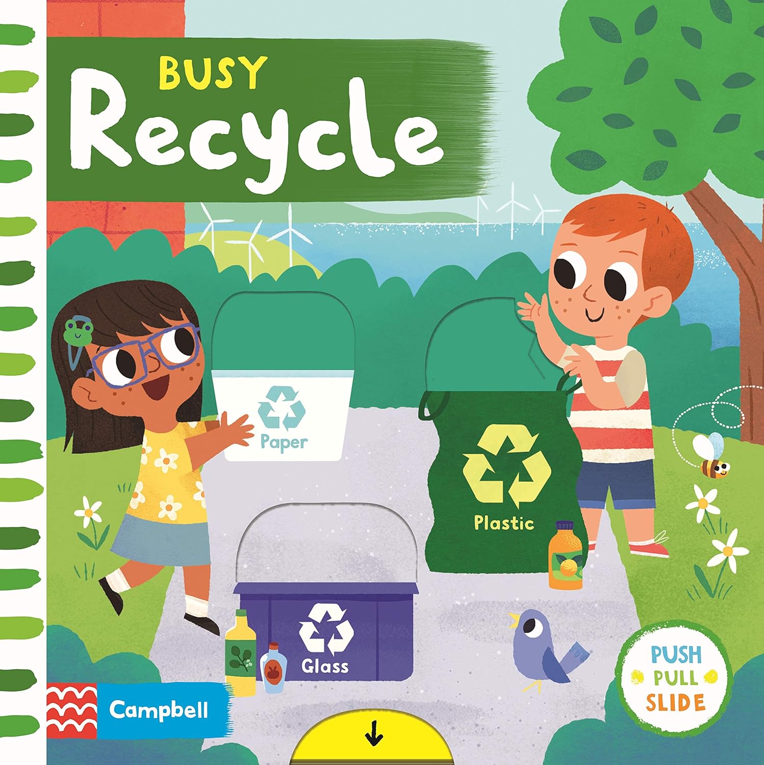Busy Book: Recycle - Push Pull Slide - كتاب الأنشطة: أعد التدوير - ادفع اسحب حرك