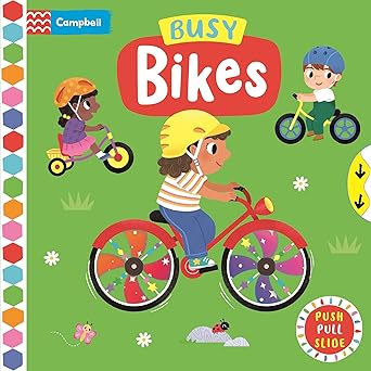 Busy Book: Bikes - Push Pull Slide - كتاب الأنشطة: دراجات - ادفع واسحب وحرك