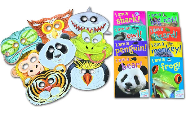 Animal Party Pack - 8 Books, Stickers And Free Masks