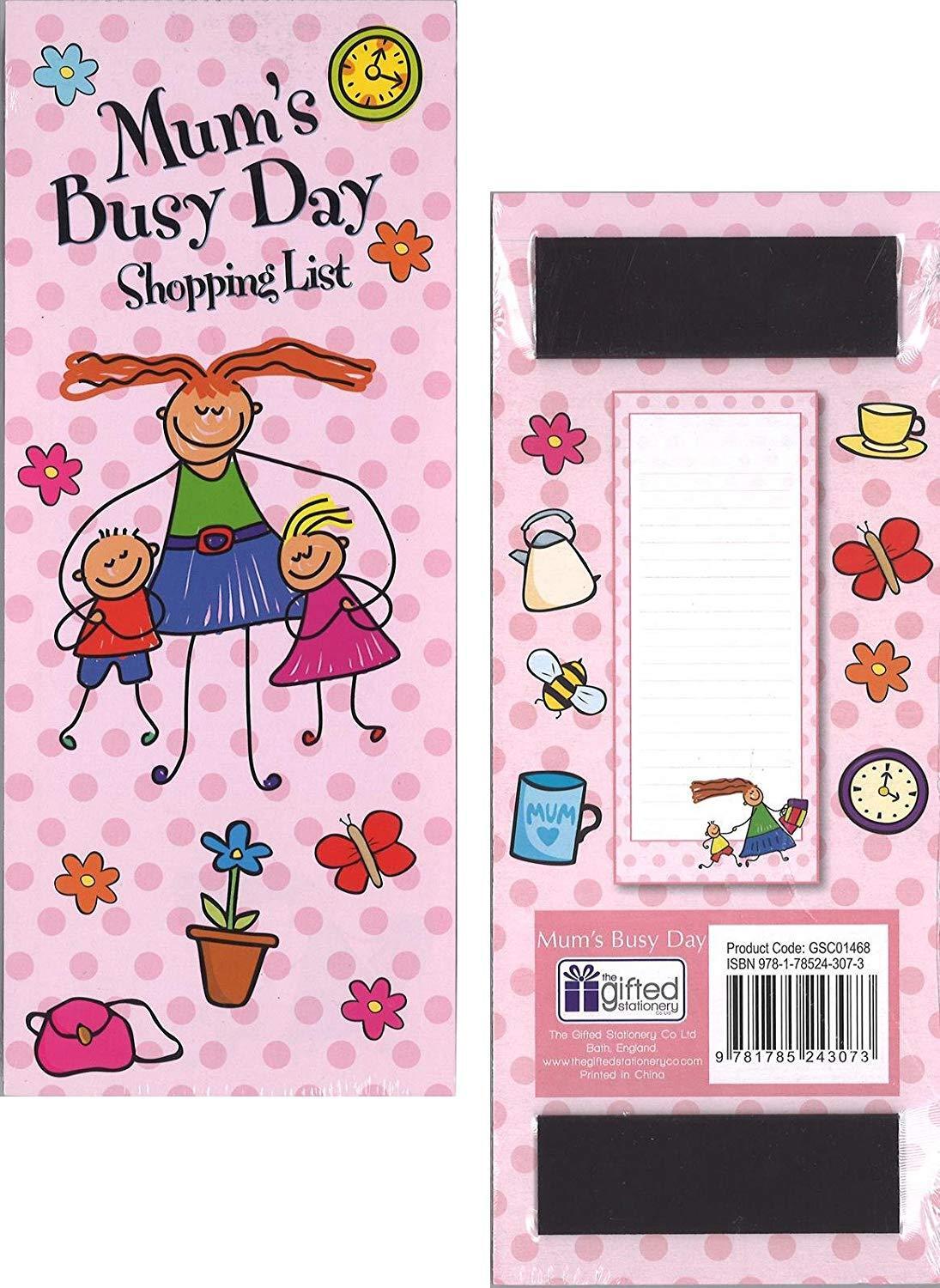 Mum’s Busy Day - Magnetic Shopping List Pad - يوم الأم المزدحم - لوحة قائمة التسوق المغناطيسية