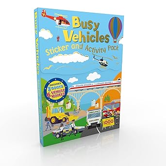 Busy Vehicles: Sticker and Activity Pack - مركبات مشغولة: مجموعة ملصقات وأنشطة