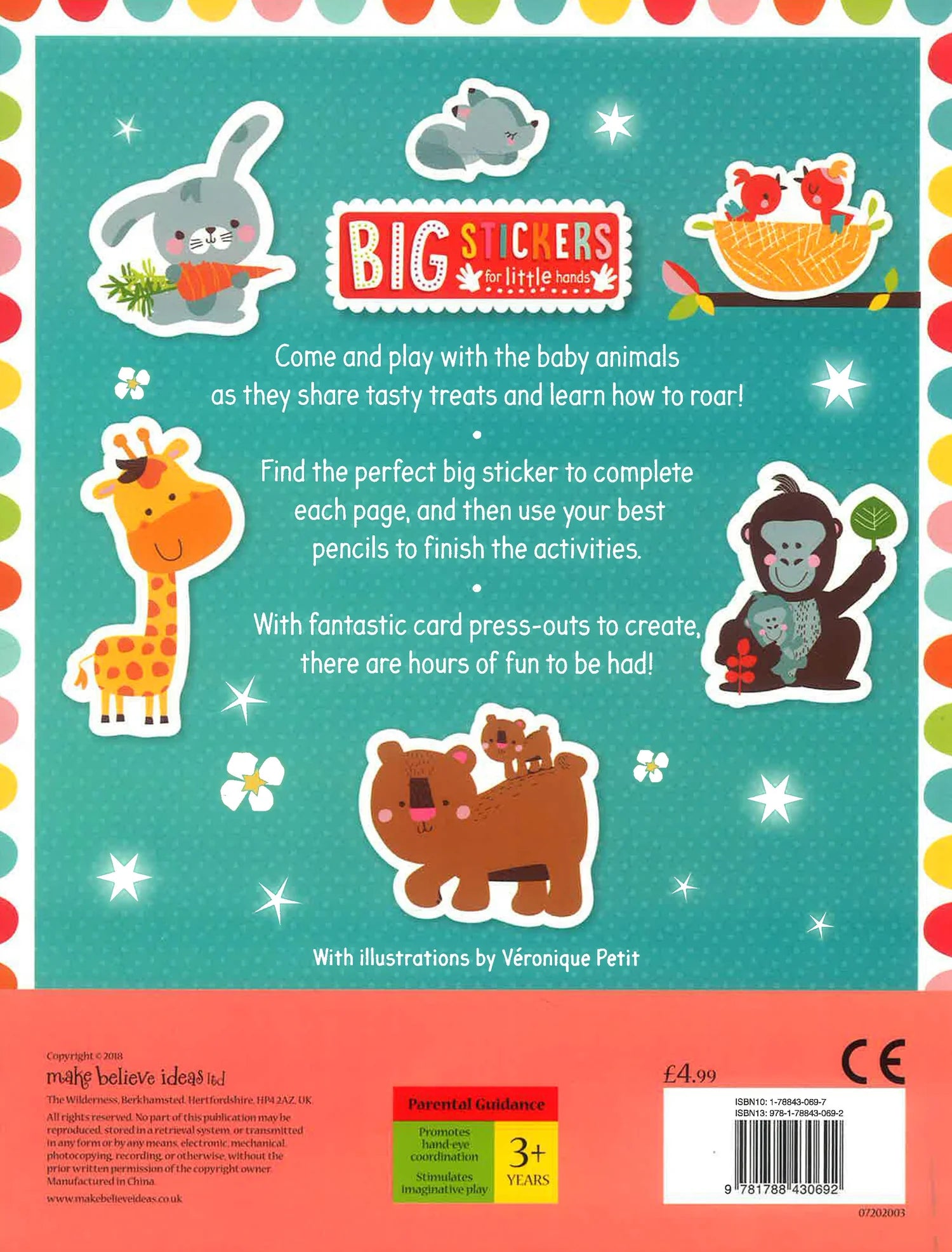 ملصقات كبيرة للأيدي الصغيرة - حيوانات صغيرة