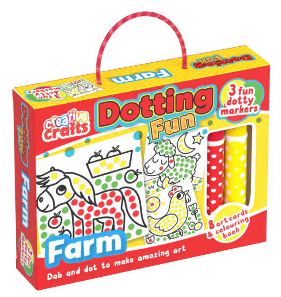 Creative Crafts Kits: Farm - Dotting Fun & Colouring book - Box Set - شوبكينز - تسوق ذا فوت (يتضمن ملصقات)