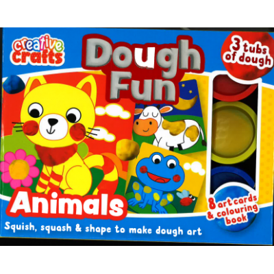 Creative Crafts Kits: Animals - Doough Fun & Colouring book - Box Set - شوبكينز - تسوق ذا فوت (يتضمن ملصقات)