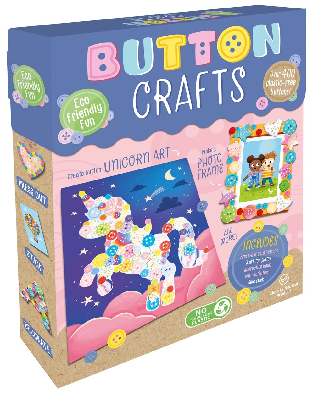 Button Crafts  - Children’s Arts and Crafts Activity Kit - حرف الأزرار - مجموعة أنشطة فنية وحرف يدوية للأطفال