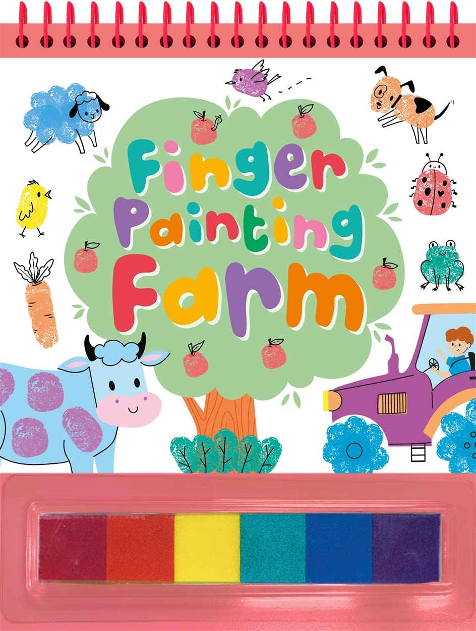 Finger Painting Farm - Easel Coloring Book with 6 Paints - مزرعة الرسم بالأصابع - كتاب تلوين بحامل ثلاثي مع 6 ألوان