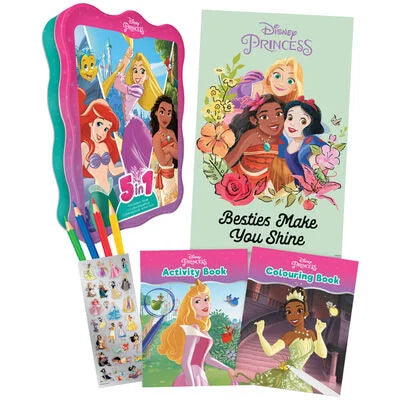 Disney Princess - 5-in-1 Tin Box Set - صندوق معدني ٥ في ١ – أميرات ديزني