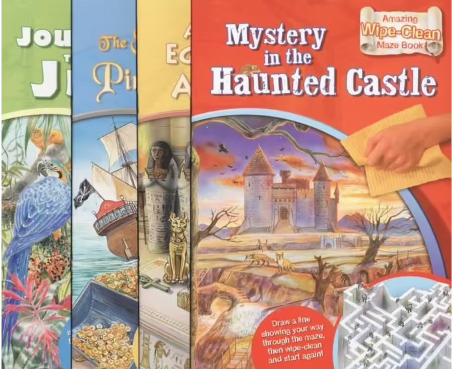 The Search For The Pirate's Treasure - Amazing Wipe-Clean Maze Book - البحث عن كنز القرصان - كتاب المتاهة المذهل الذي يمكن تنظيفه بالمسح