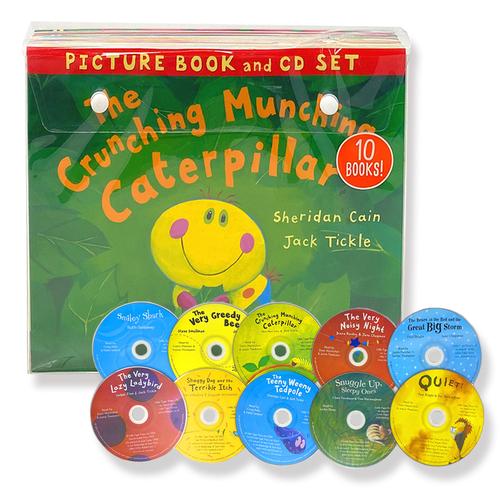 مجموعة Crunching Munching Caterpillar وقصص أخرى - 10 كتب وأقراص مضغوطة
