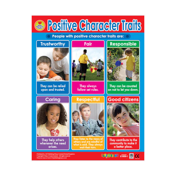 Chart E348 - Positive Character Traits - مخطط E348 - السمات الشخصية الإيجابية