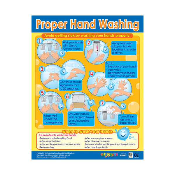Chart E590 - Proper Hand Washing - مخطط E590 - غسل اليدين بالطريقة الصحيحة