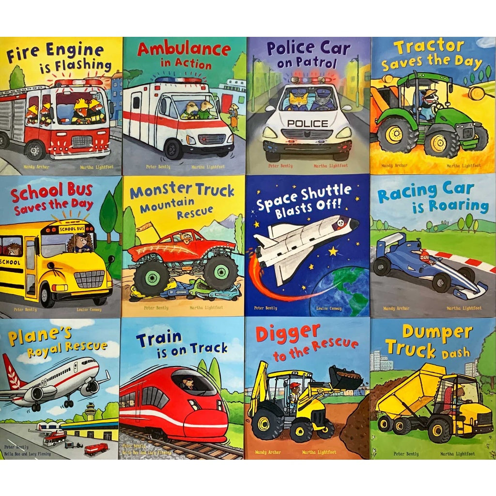 Busy Wheels in a Bag Collection 12 Books Set
