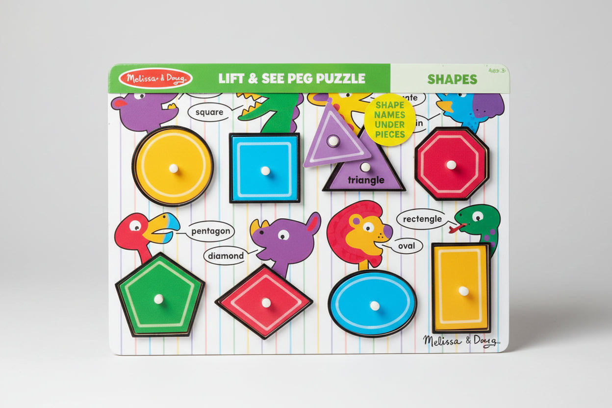 Melissa & Doug Lift & See Peg Puzzle - ميليسا آند دوغ لغز رفع ورؤية الوتد