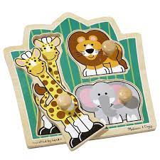 Melissa & Doug Jumbo Knob Puzzle Jungle Friends