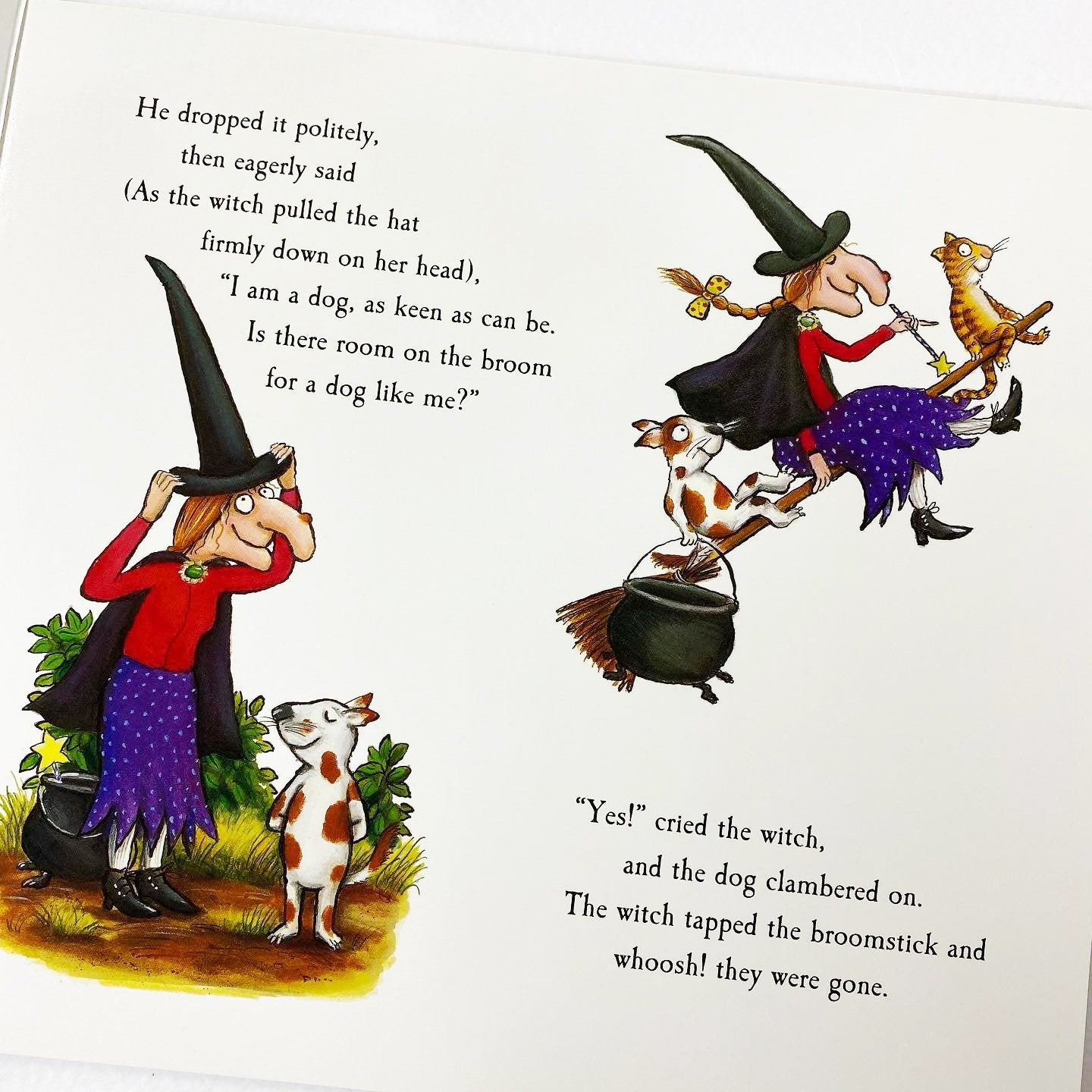 Julia Donaldson - Room On The Broom - Small Board Book - جوليا دونالدسون - غرفة على المكنسة - كتاب صغير الحجم