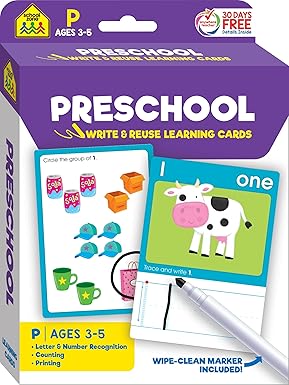 School Zone - Preschool Write & Reuse Learning Cards