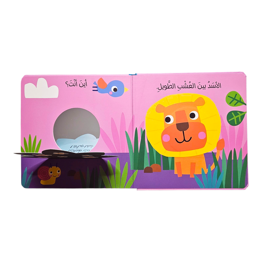 الفيل في السافانا، انظروا من هنا! - كتاب ذو طيات ومرآة