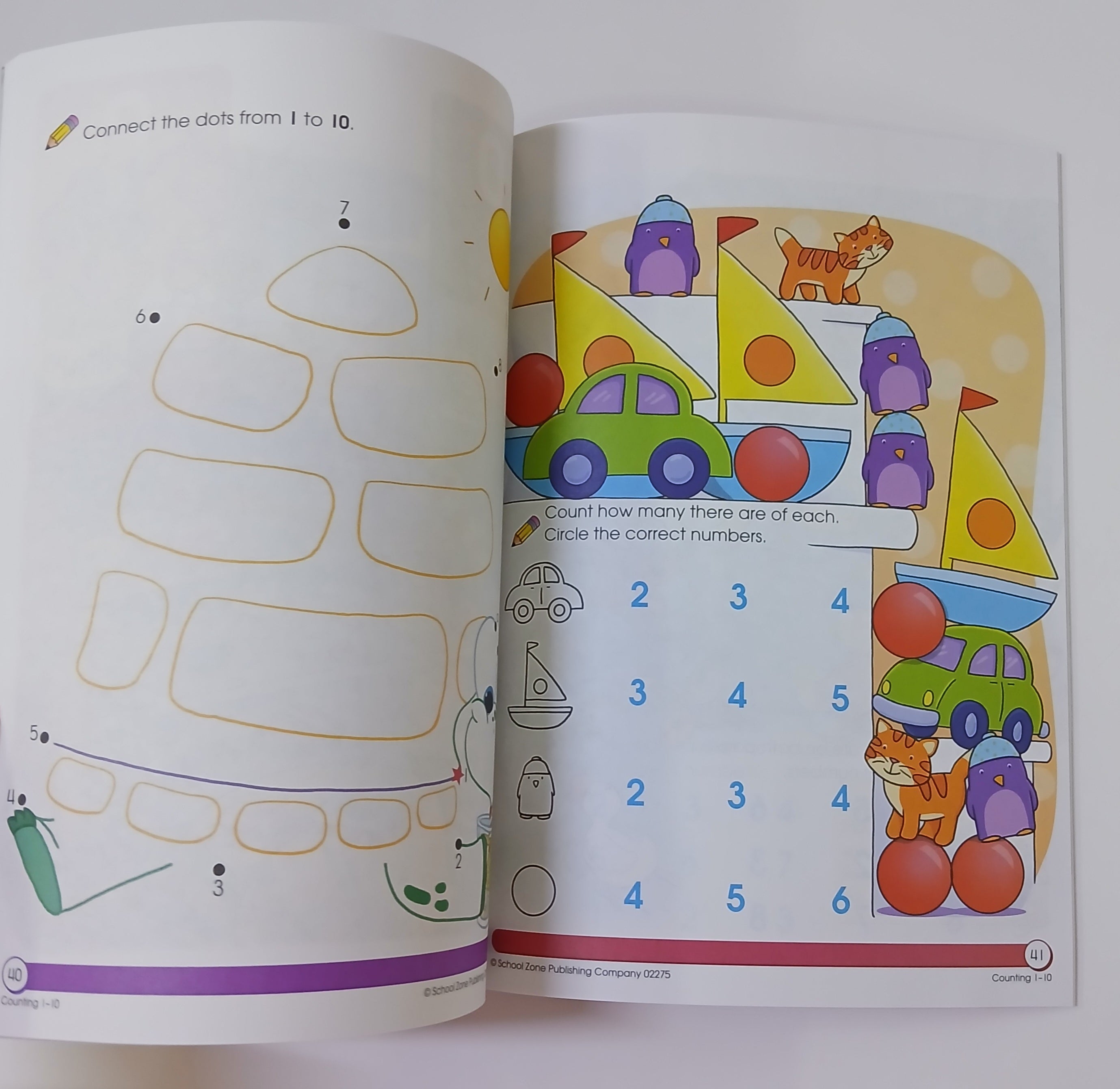 منطقة المدرسة أ استعد! عد الكتب 1-10 الأعمار 3-5