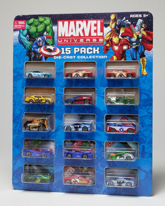 Marvel Universe  Die-Cast Toy Vehicles Assorted (KD2.500 each) - مركبات لعبة مارفل يونيفرس المصبوبة (KD2.500 لكل منها)