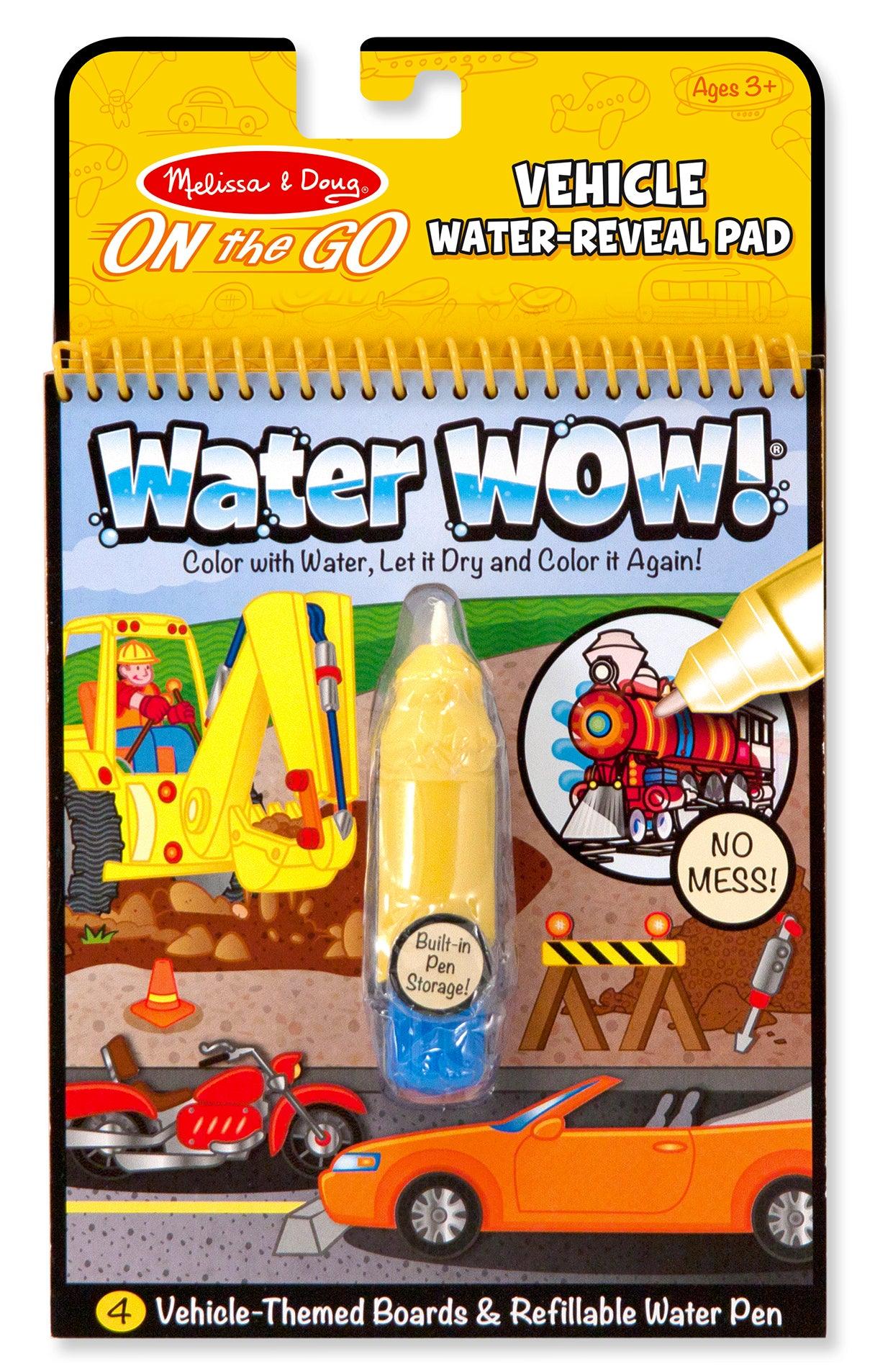 Melissa & Doug On the Go - Vehicle Water-Reveal Pad - Water Wow! Color with Water, Let Dry, Color Again! - Spectrawide Bookstore