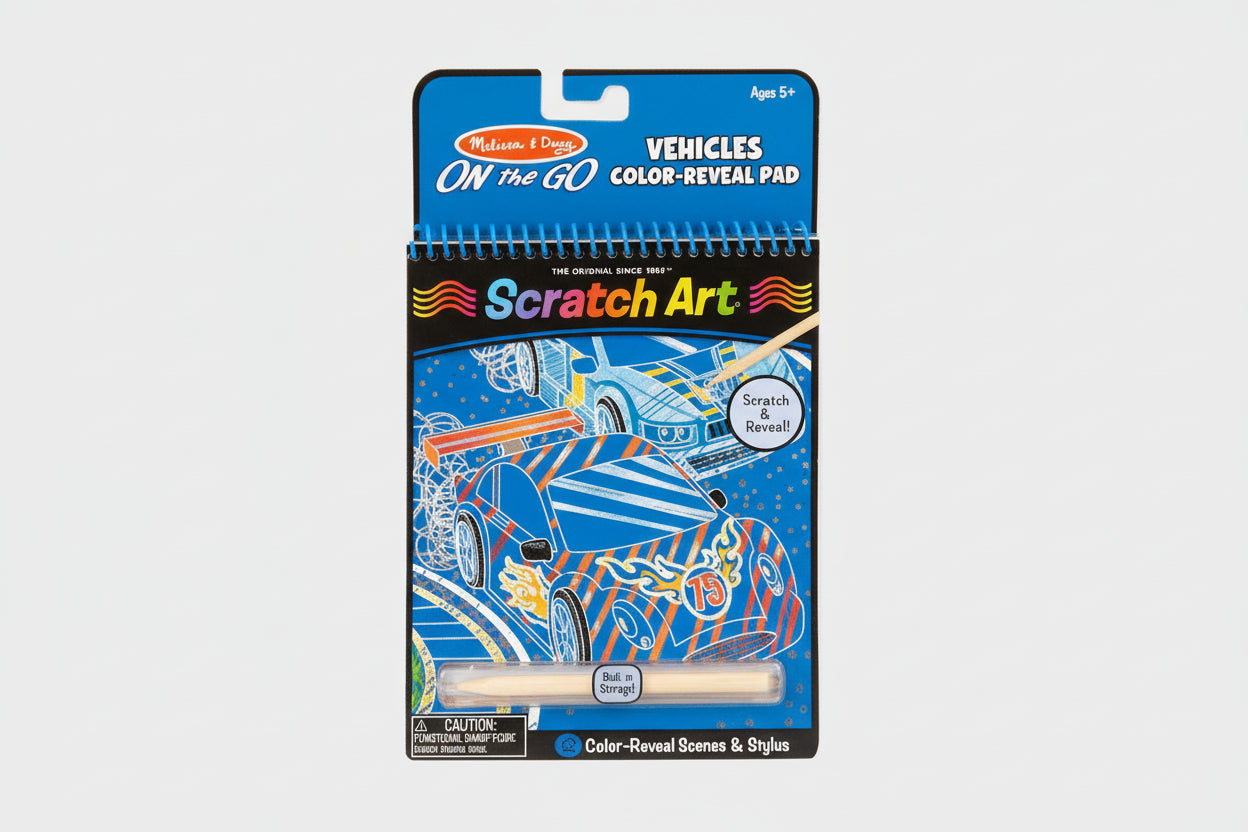 Melissa & Doug On the Go - Vehicles Color-Reveal Pad - Scratch Art - Spectrawide Bookstore