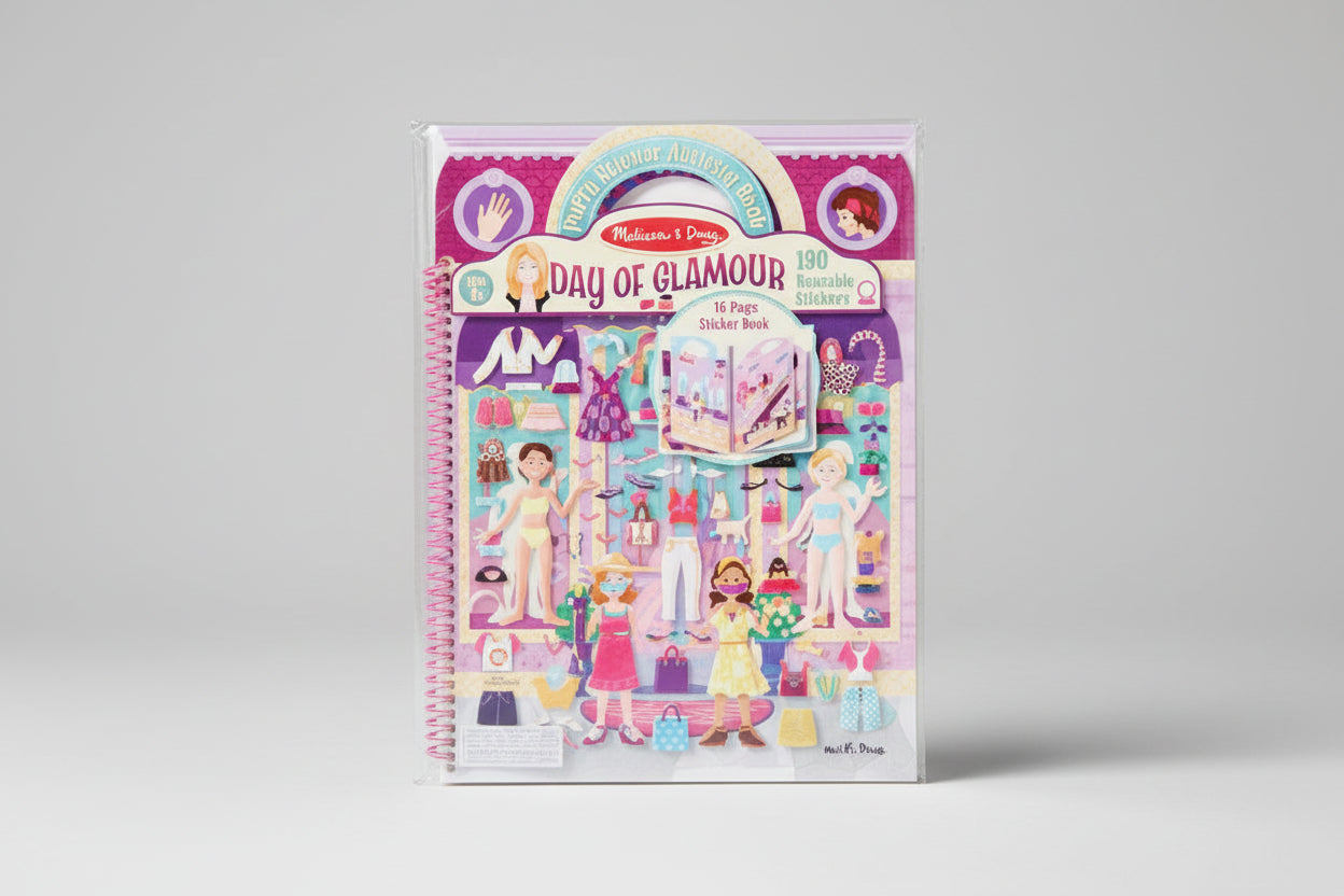 Melissa & Doug - 196 Reusable Puffy Sticker Plus Fold-and-Go Play Scenes! - Day of Glamour - Spectrawide Bookstore