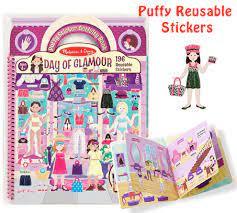 Melissa & Doug - 196 Reusable Puffy Sticker Plus Fold-and-Go Play Scenes! - Day of Glamour - Spectrawide Bookstore