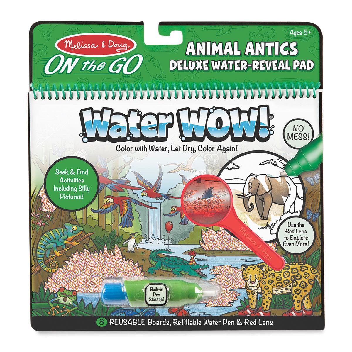 Melissa & Doug On the Go - Animal Antics Deluxe Water-Reveal Pad Water Wow! Color with Water, |Lte - Spectrawide Bookstore