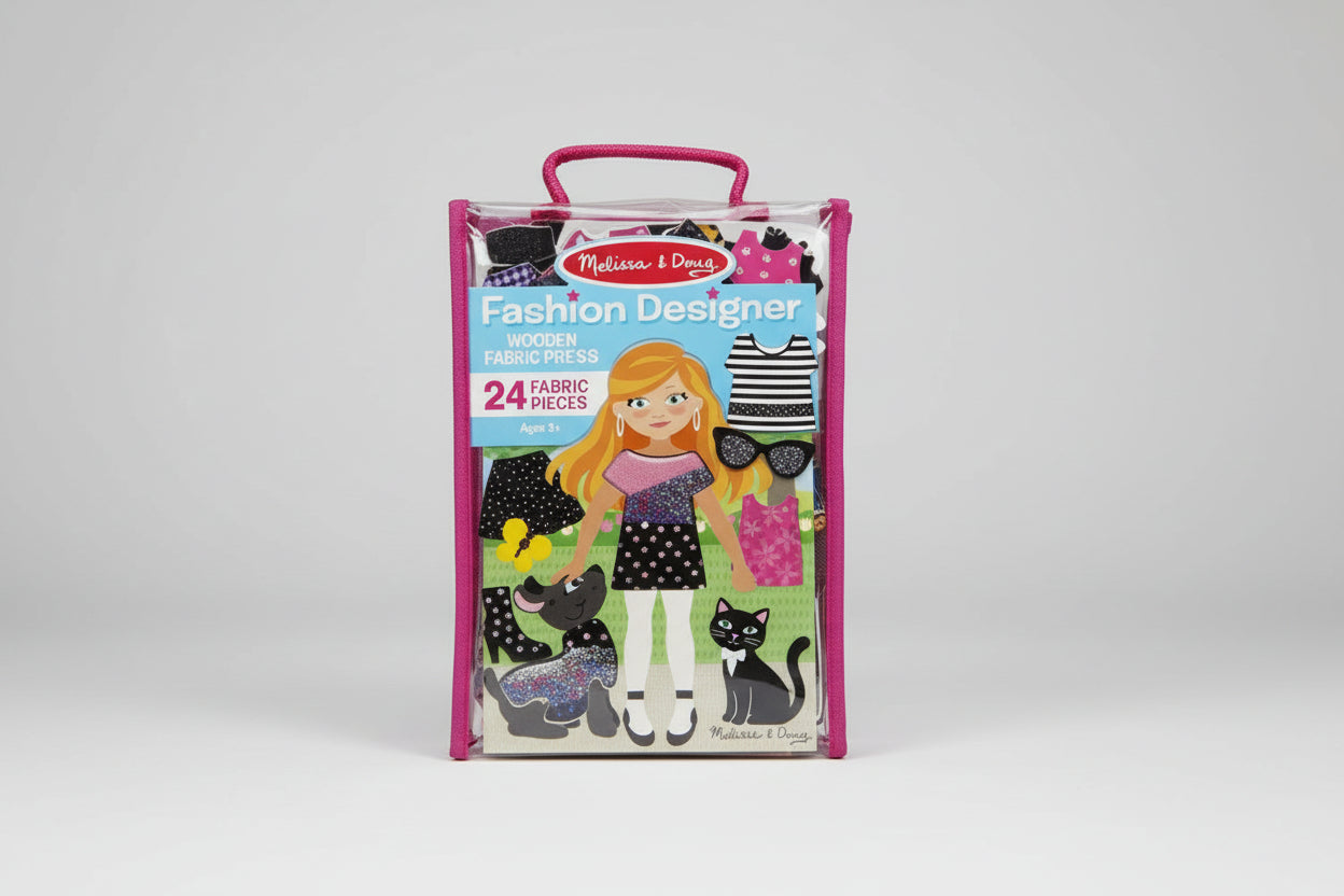 Melissa & Doug - Fashion Designer Wooden Fabric Press - 24 Fabric Pieces - Spectrawide Bookstore